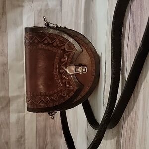 Vintage Leather  Crossbody Purse